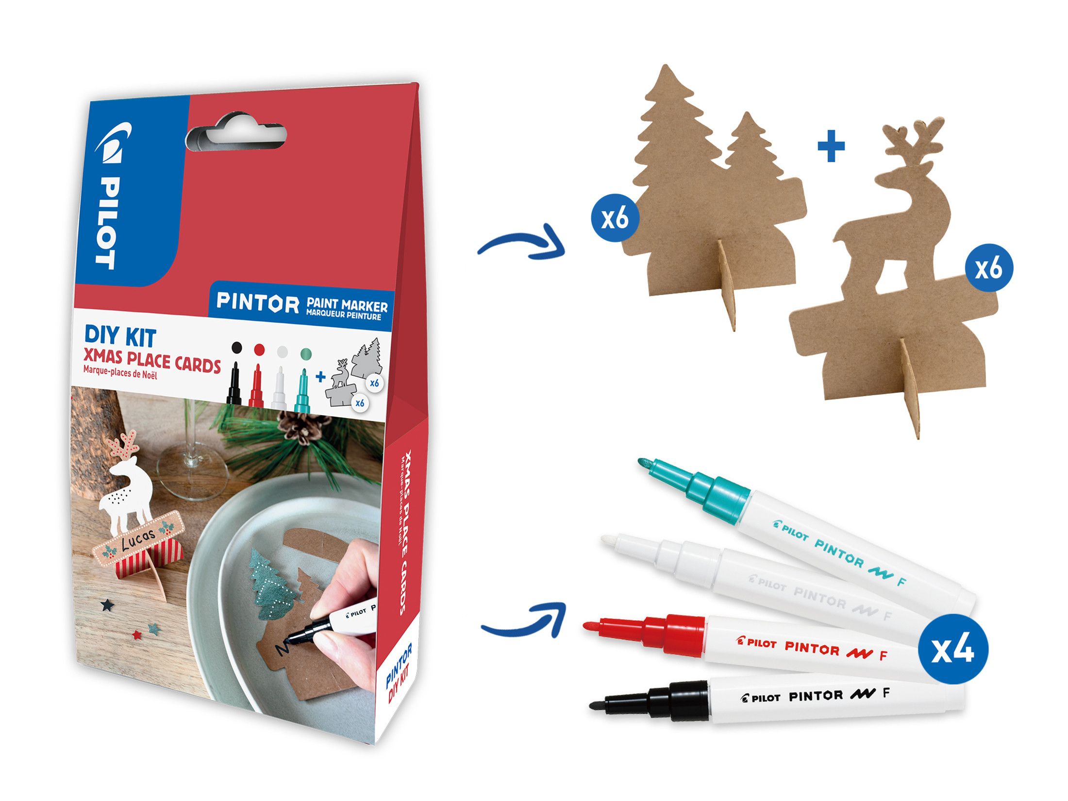 PINTOR DIY-Set Xmas Tischkarten