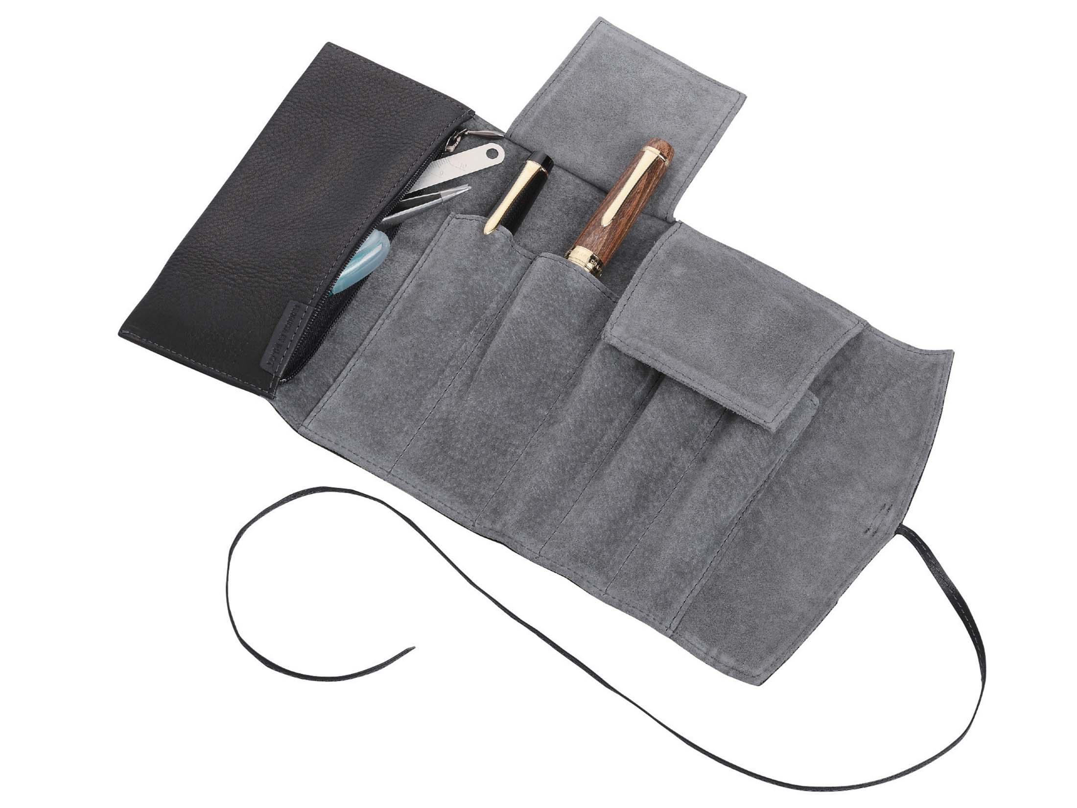 Lederetui für 5 Schreibgeräte inkl. Zusatzfach