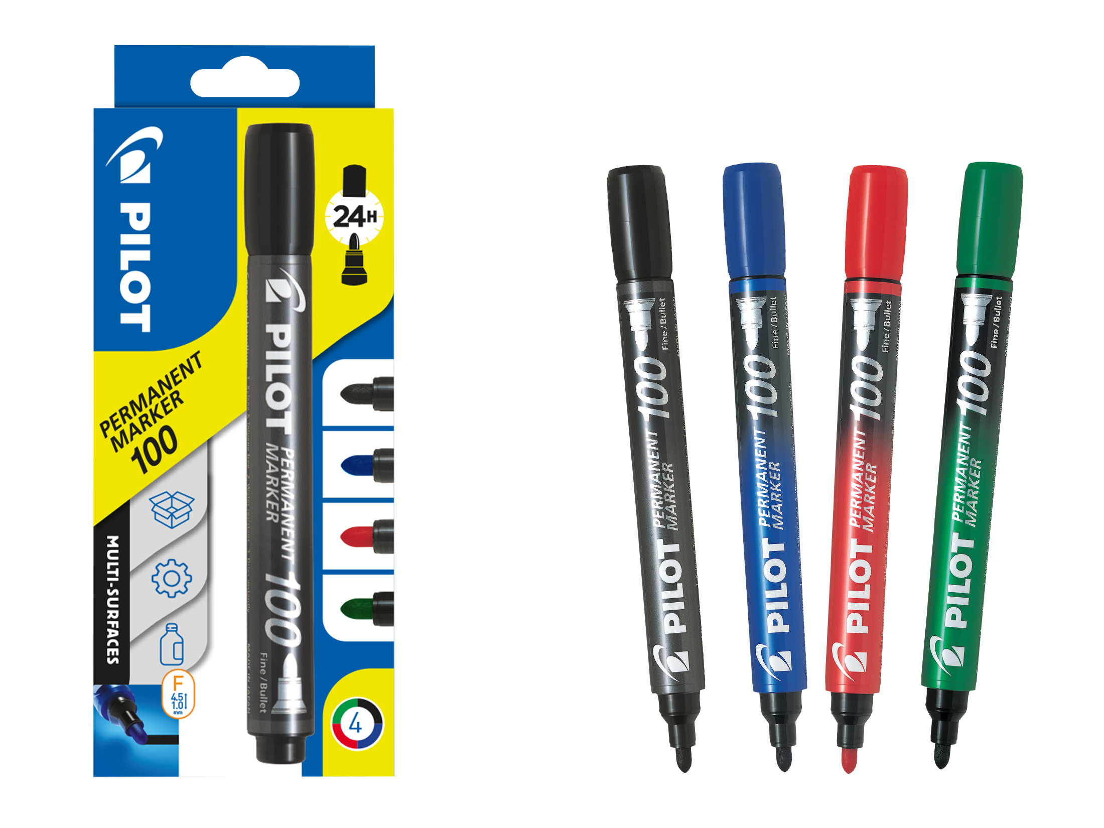 Permanent Marker 100 1.0 (F) 4er Set